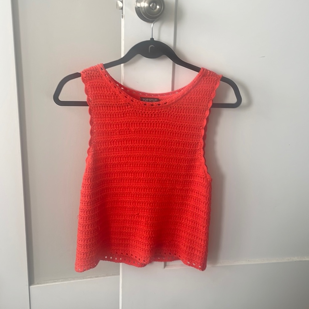 Orange knot Topshop tank